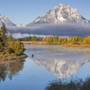 Oxbow Canoe, Oxbow Bend, Grand Teton National Park, Wyoming